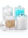 DeiGoods Cotton Bud Holder 10 Oz Bathroom Jars with Lids for Cotton Ball Swab Pad Cotton Pad Holder (4 Pack)