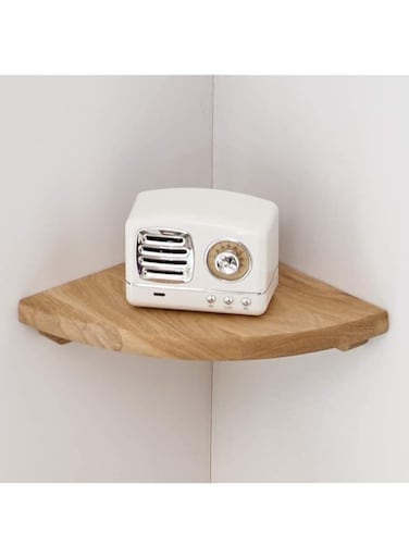 Fitto BEUGAWHOO Corner Shelf Wall Mount, 7inch, Oak Wood, Floating, Round End, Small Corner Nightstand, Plant Stand, For Kitchen Living Room Bedroom