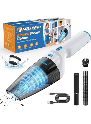Milunho Handheld Vacuum Cleaner, 9500PA Car Vacuum Cleaner Cordless with Powerful Suction, Lightweight &amp; Portable Car Cleaner for Car/Home/Pet