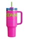 Reverb 40oz Hot Magenta Insulated Stainless Steel Travel Tumbler &acirc;&euro;&ldquo; Large Capacity Thermal Cup with Spill-Proof Lid &amp; Straw &acirc;&euro;&ldquo; Reusable Double-Wall Vacuum Flask for Hot &amp; Cold Drinks &acirc;&euro;&ldquo; Ideal for Travel, Office, Gym &amp; Hydration On-the-Go