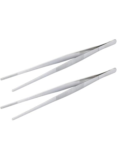 Yardwe 2pcs Kitchen Tweezer Stainless Steel Tongs Tweezer for Surgical &amp; Sea Food, Heavy Duty Tweezer Tongs for Cooking Crafting Repairing