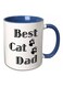 Best Cat Dad Mug Blue/White/Black 3.8 x 4 x 3inch