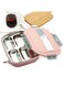 Steel Lunch Box with 4 Compartment Pink