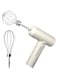 Rechargeable Hand Mixer Cordless Electric Handheld Blender With 2 Stainless Steel Whisks Lightweight Powerful Food Beater For Mixing Egg,Whipping Cream,Making Cookie Dough (White)