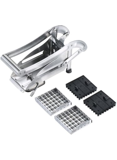 Dubai Gallery French Fry Cutter With 2 Blades For Potatoes Carrots Cucumbers Silver 9.00 X 13.00 X 0.875Cm