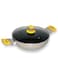 Non-Stick Wok/Kadhai with Glass Lid and Double Handles for Stir Frying, Steaming,Deep Frying, Boiling, Searing, Making Soup Kadhai 24 cm diameter with Lid 2 L capacity (Aluminium, Non-stick)
