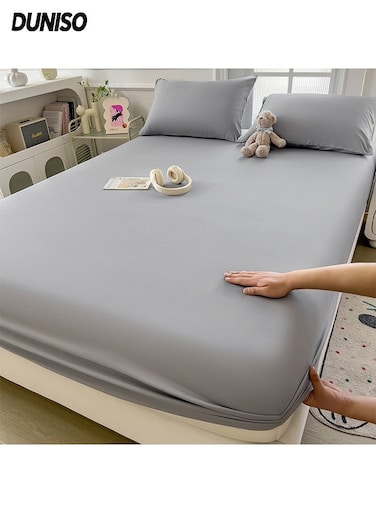 3 Pcs Fitted Sheet Set,Bedding Fitted Sheet,Soft Microfiber Bedding,with 2 Pillowcases,360 &Acirc;&deg; Full Wrapped,Elastic Edges,Wrinkle Free and Fade Resistant,Fits 180x200Cm For King Bed