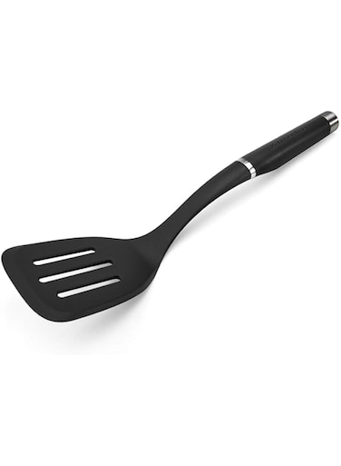 KitchenAid Gourmet Nylon Slotted Turner, one size, Matte Black