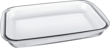 Rectangular Glass Baking Dish 2.2L, Oven Safe Transparent Bakeware for Lasagna, Cakes, Brownies, Roasting &amp; Casseroles Heat Resistant Durable Glass Dish for Home &amp; Kitchen
