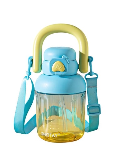 Kids Water Bottle for 830ml BPA Free Reusable Leak-proof Plastic Water Bottles with Straw and EVA Cup Cover Anti Dust Spout Cover
