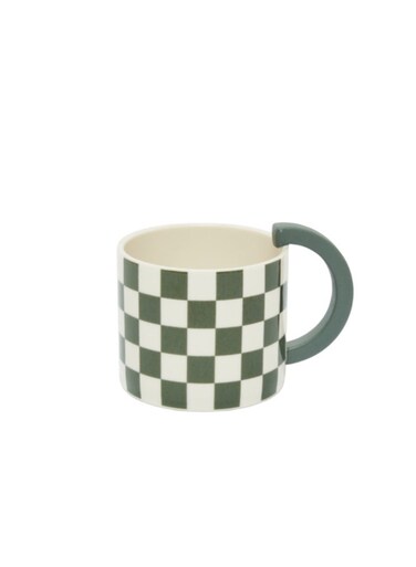 Pear Dark Green Racer Check Mug