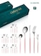 30-Piece Stainless Steel Cutlery Set Kitchen Utensil Set Western Tableware Suitable For Home Kitchen Restaurant Hotel Party Dining Picnic Dining Exquisite Packaging Gift Pink/Silver