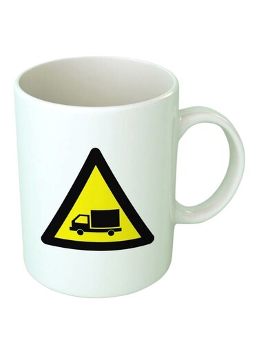 Print Printed Ceramic Coffee Mug White/Black/Yellow