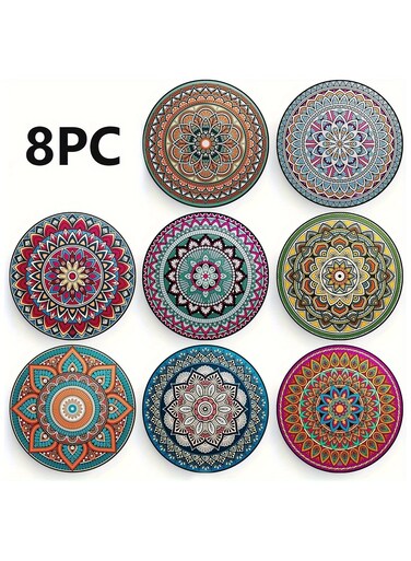 Heat Resistant Natural Cork Coasters and Placemats - Absorbent and Reusable for Cold Drinks, Wine Glasses, Plants, Cups, and Mugs