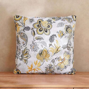Home Botanica Printed Outdoor Cushion 45x45cm - Grey/Yellow