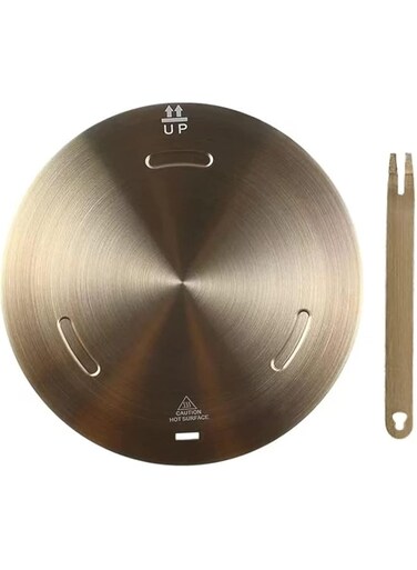 NALACAL Induction Cooktop Mat, Heat Conduction Plate for Gas Stove, Heat Diffuser Cooking Induction Adapter Plate with Removable Handle for Milk Coffee Cookware Heat Cooking, 9.45 inch