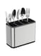 TESOT Silverware Caddy Utensil Caddy Spoon Holder with 4 Divided Compartments, Sturdy Stainless Steel, Rust Proof