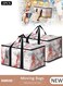 2 Pack Large Clear Moving Bags, Oversized Storage Bag with Backpack Straps, Double Zippers,Storage Totes For Space Saving, Fold Flat, Alternative to Moving Box, Sturdy Carrying Handles for Travel,Colleg2e Moving Supplies,Bedding,Clothes