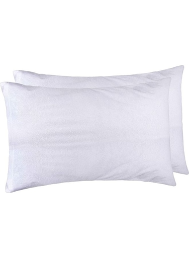 2-Piece Waterproof Pillow Protector Set Cotton White 50x75cm