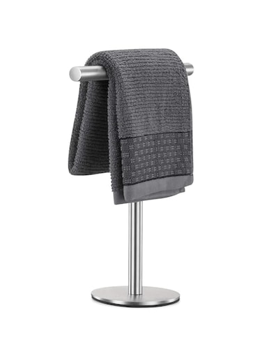 Pynsseu Bath Hand Towel Holder Standing, SUS304 Stainless Steel Brushed Finish T-Shape Towel Bar Rack Stand, Tower Bar for Bathroom Kitchen Vanity Countertop