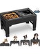 SKADE Pet Elevated Dog Bowls, 2-in-1 Raised Slow Feeder Dog Bowls Stand with Anti Spill Water Bowl 4 Height for Large Medium Dogs, Non-Skid No Shaking Dog Food Bowl
