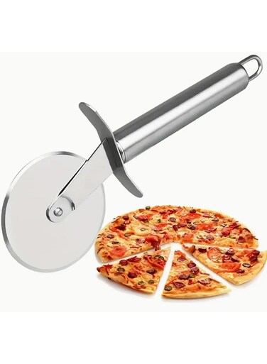 Steel Pizza Wheel Cutter - Single Blade Rotating Design for Precise Pie &amp; Pizza Slicing, Durable Baking Tool for Home