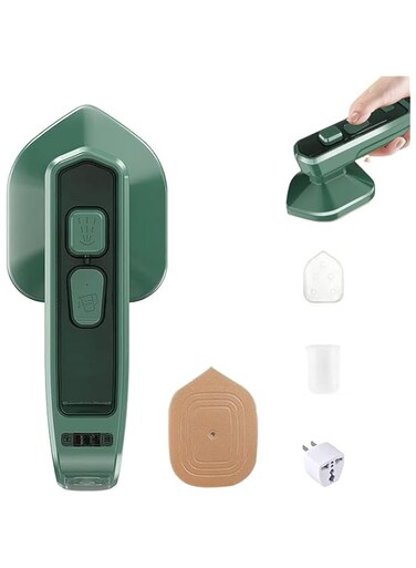 Smatter Compact Mini Iron - Portable Wrinkle Solution for Travel, Emergency Ironing, Outdoors - Handheld Mini Iron Combo - Perfect for Clothes, Garments, and Fabrics