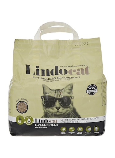 LindoCat Bentonite Green Scent - 5 L (Pine and Vetiver Fragrance)