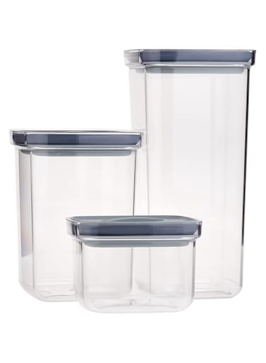 Organizers Leakproof Set Of 3 Food Storage Containers For Kitchen Organization, Airtight Liquid Sealed Always Fresh Plastic Container Set With Vacuum Lid &ndash; Bpa Free Storage Container