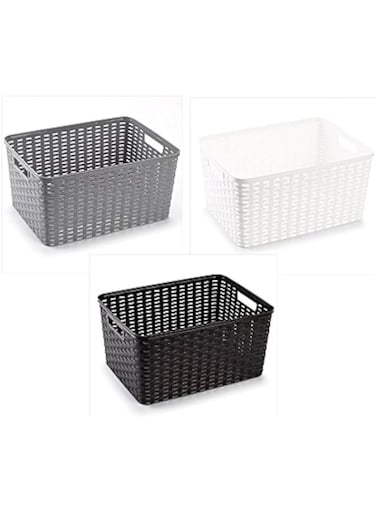 PlasticForte Plastic Forte Baskets Plastic Wicker Cm29X19.5X13