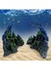 EKIND Fish Tank Accessories, Aquascape Rock Wigwam Decoration, Valley Landscape, Mountain View Rock Aquarium Shelter Cave Fish Tank Decoration (Large Size)