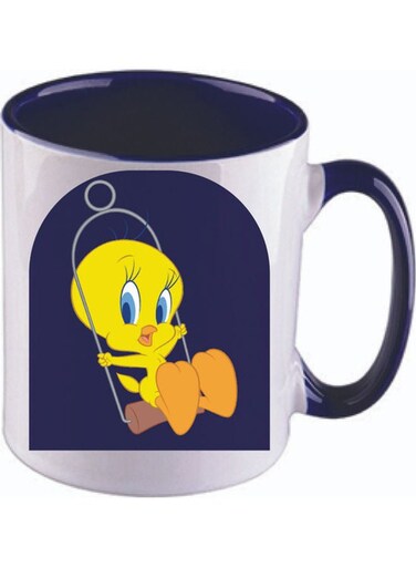 Tweety Printed Ceramic Mug DarkBlue/White/Yellow/Orange 325ml