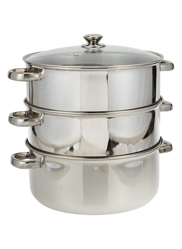 Vinod Stainless Steel Steamer Pots 1Pieces- Grey (Vpi057)