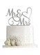 bpa Mr and Mrs Cake Topper, Bride and Groom Sign Wedding/Engagement Cake Toppers Decoration, Silver Glitter Acrylic