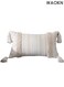 Lumbar Decorative Boho Throw Pillow Cover , 30x 50cm , Farmhouse Cute Pillowcase Minimalist Neutral Collection Cream White Tufted with Tassels Woven Cushion Cover , suitable for Sofa Couch Bedroom Living Room , beige .