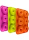 FineGood FG Molds_3 silicone doughnut moulds with 6 cavities, non stick baking tray, heat resistant, suitable for cakes, biscuits, bagels, muffins, colours: orange, pink, green, pack of 3