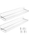 NALACAL 2 Pack Acrylic Floating Shelves, 15" L x 3.25" W, Clear Bathroom Wall Shelf Bookshelves, Invisible Display for Office Bedroom Small Gap Allows Water to Escape Free Screws Drill Bit (Medium)