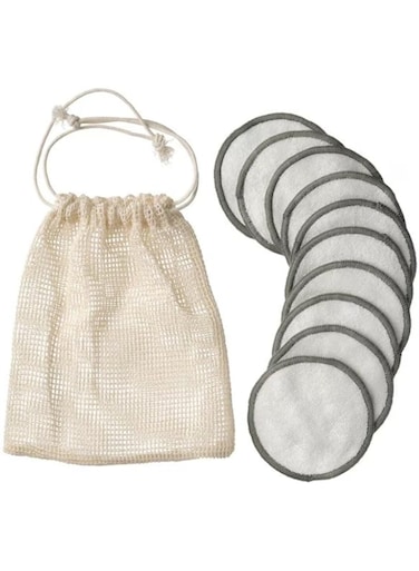 Digital Shoppy Reusable cleaning pads with bag white/green.