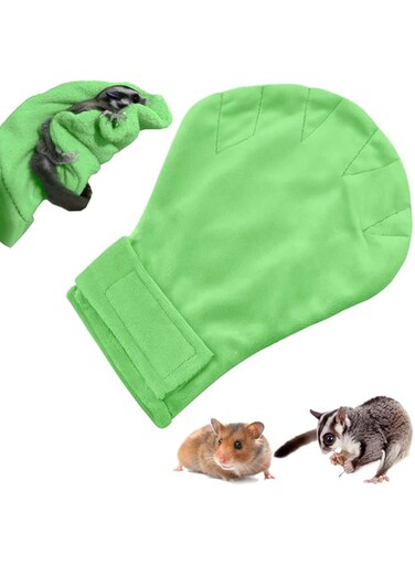 DFDTYCA Sugar Glider Bonding Mitt,Small Animals Calming Sleeping Glove, Bite Proof Comfy Bonding Mitt for Sugar Glider Hamster Chinchilla Hedgehog(Green)