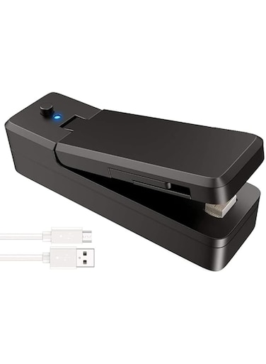 IBAMA Mini Bag Sealer 2 in 1 Rechargeable Portable Bag Vacuum Heat Sealer&amp;Cutter for Plastic Snack PVC Bags Outdoor Picnic Campaign (Black)