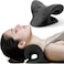 NJ Neck and Shoulder Relaxer, Cervical Traction Device for TMJ Pain Relief and Cervical Spine Alignment, Chiropractic Pillow, Neck Stretcher (Black)