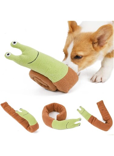 Dog Puzzle Toys Snuffle, Dog Snuffle Toy Snail- Interactive Puppy Toys Dogs Plush Squeaky Toys for Foraging Instinct Training and Stress Release Game