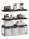 Floating Shelves for Wall - Set of 3 Hanging Wood Shelf Rustic Wooden Shelves with Metal Brackets Hanging Shelf Wall Organizers for HomebStorage Rack Wall Mount Brown