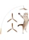 JXFUKAL Cat Wand Toys, Interactive Cat Toys with 3 Feather Refills, 29'' Flexible Steel Wire, Sturdy Wood Handle &amp; Bell for Kitty Kitten, Cat Toys for Indoor Cats Cat Teaser Cat String Toy