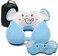 Pillow for Kids and Adults, Cute Animal Memory Foam Neck Pillow with Soft Fleece Cover and Eye Mask Set, Airplane Pillow Travel Kit with Drawstring Organizer Bag, Machine Washable (Elephant)