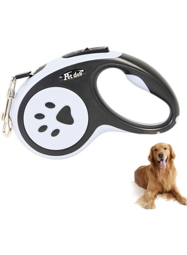 Uhuan Retractable Dog Leash 5M Anti-Slip Handle Dog Retractable Leash for Small Medium Dogs Up To 20 Kgs, One Button Break &amp; Lock, 360 Tangle-Free Long Dog Leash