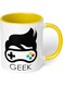 InstaMugs 1 Mug - "Geek Mug" Mug for Geeks - Perfect for your cuppa Coffee, Tea, Karak, Milk, Cocoa or whatever Hot or Cold Beverage you Drink! - 11 Oz - Yellow Handle &amp; Inside Colour