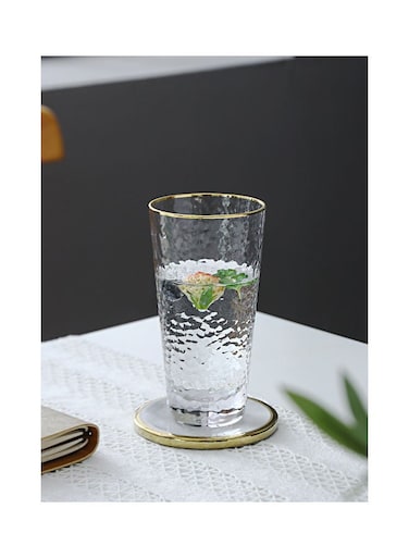 Household Full Bright Hammer Glass Water Cup Clear 8x16.5cm