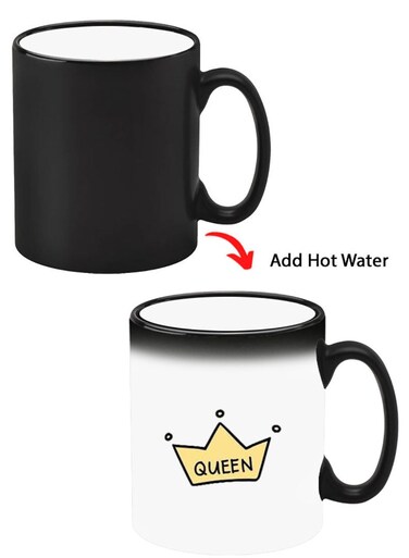 Color Changing Heat Sensitive Ceramic Mug, Image Revealed When HOT Liquid is Added! Queen crown