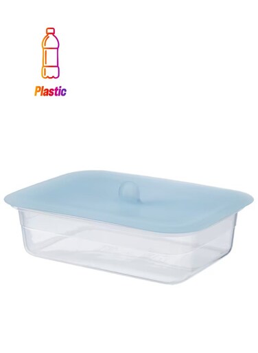 container with lid, rectangular plastic/silicone1.0 l